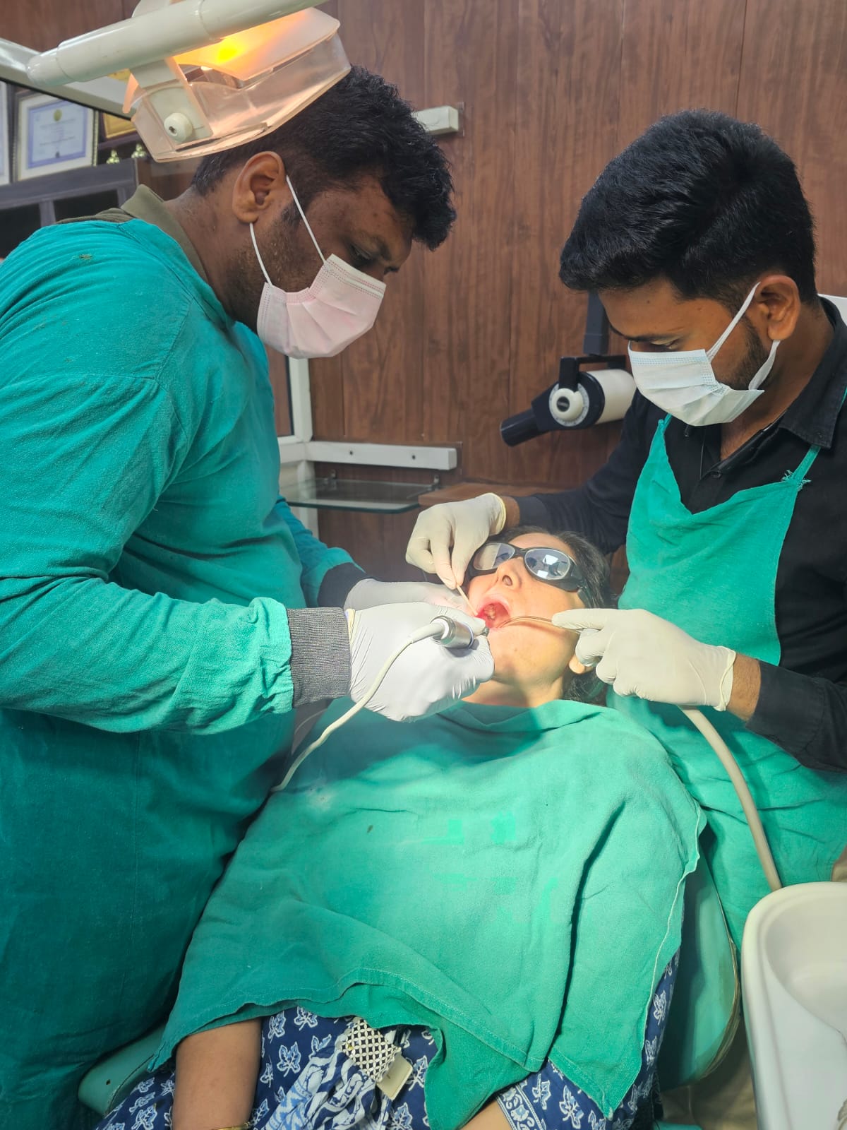 Dental procedure in progress